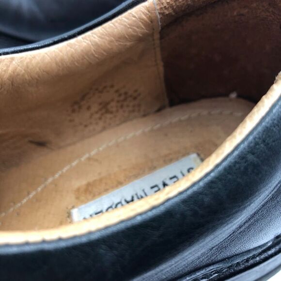Steve Madden Men's Black Leather Oxford Shoes Square Toe P-Tango Size 9.5 - Picture 14 of 14